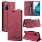 For Samsung Galaxy S20 FE Skin Feel Anti-theft Brush Horizontal Flip Leather Case with Holder & Card Slots & Wallet(Wine Red) - 1