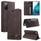 For Samsung Galaxy S20 FE Skin Feel Anti-theft Brush Horizontal Flip Leather Case with Holder & Card Slots & Wallet(Brown) - 1