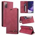 For Samsung Galaxy Note20 Skin Feel Anti-theft Brush Horizontal Flip Leather Case with Holder & Card Slots & Wallet(Wine Red) - 1