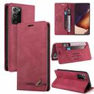 For Samsung Galaxy Note20 Ultra Skin Feel Anti-theft Brush Horizontal Flip Leather Case with Holder & Card Slots & Wallet(Wine Red) - 1