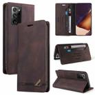 For Samsung Galaxy Note20 Ultra Skin Feel Anti-theft Brush Horizontal Flip Leather Case with Holder & Card Slots & Wallet(Brown) - 1