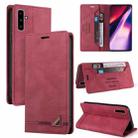 For Samsung Galaxy Note10 Skin Feel Anti-theft Brush Horizontal Flip Leather Case with Holder & Card Slots & Wallet(Wine Red) - 1