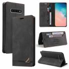 For Samsung Galaxy S10+ Skin Feel Anti-theft Brush Horizontal Flip Leather Case with Holder & Card Slots & Wallet(Black) - 1