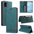 For Samsung Galaxy A71 5G Skin Feel Anti-theft Brush Horizontal Flip Leather Case with Holder & Card Slots & Wallet(Blue) - 1