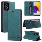 For Samsung Galaxy A72 5G / 4G Skin Feel Anti-theft Brush Horizontal Flip Leather Case with Holder & Card Slots & Wallet(Blue) - 1