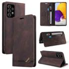 For Samsung Galaxy A72 5G / 4G Skin Feel Anti-theft Brush Horizontal Flip Leather Case with Holder & Card Slots & Wallet(Brown) - 1