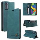 For Samsung Galaxy F52 5G Skin Feel Anti-theft Brush Horizontal Flip Leather Case with Holder & Card Slots & Wallet(Blue) - 1