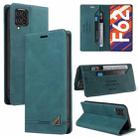 For Samsung Galaxy F62 / M62 Skin Feel Anti-theft Brush Horizontal Flip Leather Case with Holder & Card Slots & Wallet(Blue) - 1