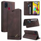 For Samsung Galaxy M31 Skin Feel Anti-theft Brush Horizontal Flip Leather Case with Holder & Card Slots & Wallet(Brown) - 1