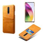 For OnePlus 8 Calf Texture PC + PU Leather Back Cover Shockproof Case with Dual Card Slots(Orange) - 1