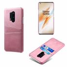 For OnePlus 8 Pro Calf Texture PC + PU Leather Back Cover Shockproof Case with Dual Card Slots(Pink) - 1