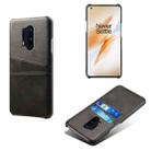 For OnePlus 8 Pro Calf Texture PC + PU Leather Back Cover Shockproof Case with Dual Card Slots(Black) - 1