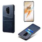 For OnePlus 8 Pro Calf Texture PC + PU Leather Back Cover Shockproof Case with Dual Card Slots(Blue) - 1