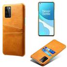 For OnePlus 8T Calf Texture PC + PU Leather Back Cover Shockproof Case with Dual Card Slots(Orange) - 1