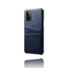 For OnePlus 8T Calf Texture PC + PU Leather Back Cover Shockproof Case with Dual Card Slots(Blue) - 2