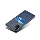 For OnePlus 8T Calf Texture PC + PU Leather Back Cover Shockproof Case with Dual Card Slots(Blue) - 4