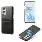 For OnePlus 9 Pro Calf Texture PC + PU Leather Back Cover Shockproof Case with Dual Card Slots(Black) - 1