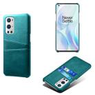 For OnePlus 9 Pro Calf Texture PC + PU Leather Back Cover Shockproof Case with Dual Card Slots(Green) - 1