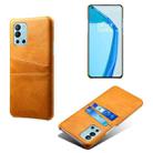For OnePlus 9R Calf Texture PC + PU Leather Back Cover Shockproof Case with Dual Card Slots(Orange) - 1