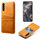 For OnePlus Nord Calf Texture PC + PU Leather Back Cover Shockproof Case with Dual Card Slots(Orange) - 1
