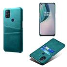 For OnePlus Nord N10 5G Calf Texture PC + PU Leather Back Cover Shockproof Case with Dual Card Slots(Green) - 1