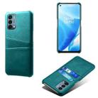 For OnePlus Nord N200 5G Calf Texture PC + PU Leather Back Cover Shockproof Case with Dual Card Slots(Green) - 1