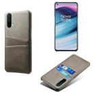 For OnePlus Nord CE 5G Calf Texture PC + PU Leather Back Cover Shockproof Case with Dual Card Slots(Grey) - 1