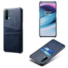 For OnePlus Nord CE 5G Calf Texture PC + PU Leather Back Cover Shockproof Case with Dual Card Slots(Blue) - 1