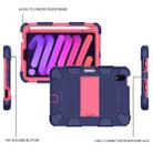For iPad mini 6 Two-Color Robot Shockproof Silicone + PC Protective Tablet Case with Holder & Pen Slot(Navy Blue + Rose Red) - 5