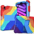 For iPad mini 6 Two-Color Robot Shockproof Silicone + PC Protective Tablet Case with Holder & Pen Slot(Colorful + Blue) - 1