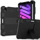 For iPad mini 6 Two-Color Robot Shockproof Silicone + PC Protective Tablet Case with Holder & Pen Slot(Black) - 1