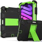 For iPad mini 6 Two-Color Robot Shockproof Silicone + PC Protective Tablet Case with Holder & Pen Slot(Black + Yellow Green) - 1