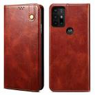 For Motorola Moto G30 Simple Wax Crazy Horse Texture Horizontal Flip Leather Case with Card Slots & Wallet(Brown) - 1