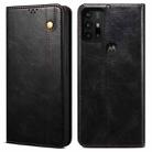 For Motorola Moto G30 Simple Wax Crazy Horse Texture Horizontal Flip Leather Case with Card Slots & Wallet(Black) - 1