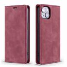 For iPhone 13 Skin Feel Dream Series Horizontal Flip Leather Case with Holder & Card Slots & Wallet(Wine Red) - 1