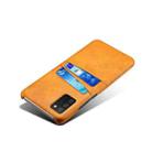 For Samsung Galaxy A02s Calf Texture PC + PU Leather Back Cover Shockproof Case with Dual Card Slots(Orange) - 3