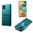 For Samsung Galaxy A51 5G Calf Texture PC + PU Leather Back Cover Shockproof Case with Dual Card Slots(Green) - 1