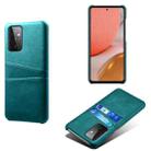For Samsung Galaxy A72 5G Calf Texture PC + PU Leather Back Cover Shockproof Case with Dual Card Slots(Green) - 1