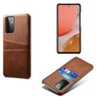 For Samsung Galaxy A72 5G Calf Texture PC + PU Leather Back Cover Shockproof Case with Dual Card Slots(Brown) - 1