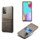 For Samsung Galaxy A52 5G Calf Texture PC + PU Leather Back Cover Shockproof Case with Dual Card Slots(Grey) - 1