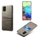 For Samsung Galaxy A71 5G Calf Texture PC + PU Leather Back Cover Shockproof Case with Dual Card Slots(Grey) - 1