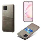 For Samsung Galaxy A81 / Note10 Lite Calf Texture PC + PU Leather Back Cover Shockproof Case with Dual Card Slots(Grey) - 1