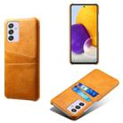 For Samsung Galaxy A82 5G Calf Texture PC + PU Leather Back Cover Shockproof Case with Dual Card Slots(Orange) - 1