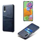 For Samsung Galaxy A90 5G Calf Texture PC + PU Leather Back Cover Shockproof Case with Dual Card Slots(Blue) - 1