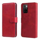 For Xiaomi Redmi 10 Classic Calf Texture PU + TPU Horizontal Flip Leather Case with Holder & Card Slots & Wallet(Red) - 1