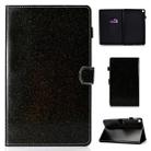 For Galaxy Tab A 8.0 & S Pen (2019) P200 Varnish Glitter Powder Horizontal Flip Leather Case with Holder & Card Slot(Black) - 1