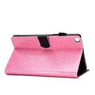 For Galaxy Tab A 8.0 (2019) T290 Varnish Glitter Powder Horizontal Flip Leather Case with Holder & Card Slot(Pink) - 5