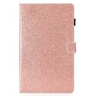 For Galaxy Tab A 8.0 (2019) T290 Varnish Glitter Powder Horizontal Flip Leather Case with Holder & Card Slot(Rose Gold) - 2