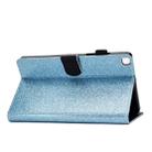 For Galaxy Tab A 8.0 (2019) T290 Varnish Glitter Powder Horizontal Flip Leather Case with Holder & Card Slot(Blue) - 5