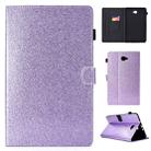 For Galaxy Tab A 10.1 (2016) T580 Varnish Glitter Powder Horizontal Flip Leather Case with Holder & Card Slot(Purple) - 1